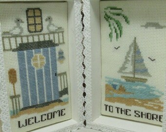 Counted Cross Stitch Pattern, Welcome to the Shore, Porch Scene, Beach Decor, Welcome Home Series, KiraLyn's Needlearts, PATTERN ONLY