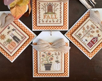 Counted Cross Stitch, Autumn Petites, Fall Decor, Autumn Decor, Pumpkins, Scarecrow, Little House Needleworks, PATTERN ONLY