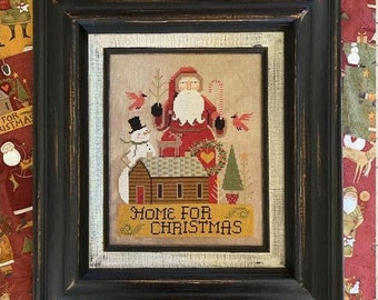 Counted Cross Stitch Pattern, Home for Christmas, Christmas Decor, Santa Claus, Teresa Kogut, PATTERN ONLY