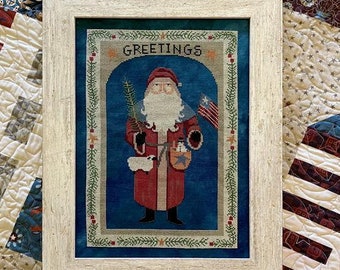 Counted Cross Stitch Pattern, Greetings from St Nick, Christmas Decor, Santa Claus, Teresa Kogut, PATTERN ONLY