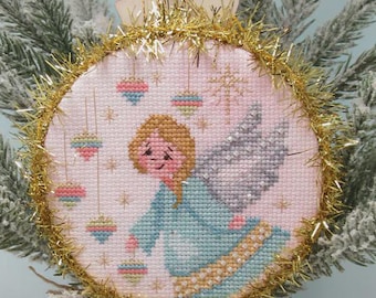 Counted Cross Stitch Pattern, Pink Angel, Choir of Angel Series, Christmas Ornament, Religious, KiraLyn's Needlearts, PATTERN ONLY