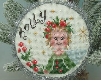 Counted Cross Stitch Pattern, Holly Angel, Choir of Angel Series, Christmas Ornament, Religious, KiraLyn's Needlearts, PATTERN ONLY
