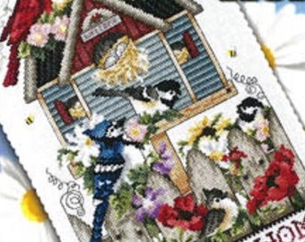 Counted Cross Stitch Pattern, Home Sweet Home, Birdhouse, Birds, Bees, Garden Decor, Inspirational, Summer Decor, Stoney Creek, PATTERN ONLY