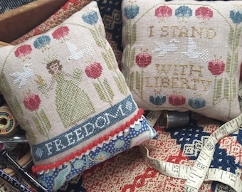 Counted Cross Stitch Pattern, Americana Mamas II, Lady Liberty, Patriotic Decor, Flowers, Beth Twist, Heartstring Samplery, PATTERN ONLY