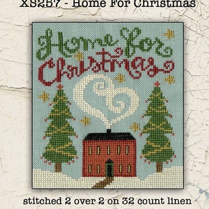 Counted Cross Stitch Pattern, Home for Christmas, Christmas, Folk Art, Country Decor, Primitive Decor, Teresa Kogut, PATTERN ONLY