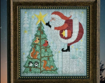 Counted Cross Stitch Pattern, Christmas Star, Christmas Motifs, Squirrels, Santa, Bowl Filler, Cottage Garden Samplings, PATTERN ONLY