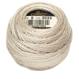 DMC Perle Cotton, Size 8, DMC 3033, Light Mocha Brown, Embroidery Thread, Punch Needle, Embroidery, Penny Rugs, Sewing Accessory