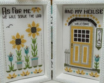 Counted Cross Stitch Pattern, Me and My House, Autumn Decor, Religious, Welcome Home Collection, KiraLyn's Needlearts, PATTERN ONLY