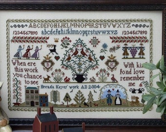 Counted Cross Stitch Pattern, Kind Fond Love Sampler, Motif Sampler, Inspirational, Brenda Keyes, The Sampler Company, PATTERN ONLY