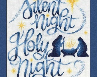 Counted Cross Stitch Pattern, Silent Night Silhouettes, Christmas Decor, Candles, Imaginating, Ursula Michael, PATTERN or KIT ONLY