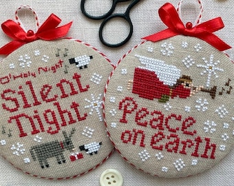 Counted Cross Stitch Pattern, Joyful Christmas Ornaments 2024, Christmas Decor,  Bowl Filler, Stitches by Ethel, PATTERN ONLY