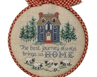 Counted Cross Stitch Patterns, Hoop De Doo, Journey Home, Hoop Decor, Pillow Ornaments, Bowl Fillers, Sue Hillis Designs, PATTERN ONLY