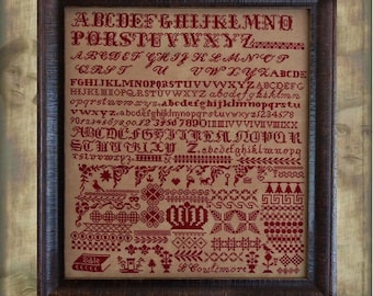 Counted Cross Stitch Pattern, Louisa Coulimore, Reproduction Sampler, Bristol Orphanage, Primitive Decor, Hands Across the Sea, PATTERN ONLY