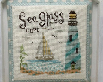 Counted Cross Stitch Pattern, Sea Glass Cove, At the Shore Collection, Lighthouse, Beach Decor, Seagulls, KiraLyn's Needlearts. PATTERN ONLY