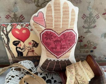 PRE-Order, Counted Cross Stitch Pattern, Hello Love, Booklet, Folk Art, Love Birds, Cupid, Valentine's Decor, Teresa Kogut, PATTERN ONLY