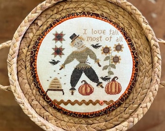 PRE-Order, Counted Cross Stitch Pattern, I Love Fall, Fall Decor, Thanksgiving, Harvest, Gourds, Cats, Teresa Kogut, PATTERN ONLY