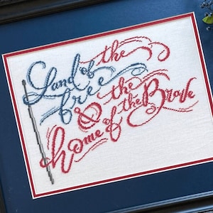 Counted Cross Stitch Pattern, Home of the Brave, Patriotic Decor, Americana, Land of the Free, Hands on Design, PATTERN ONLY
