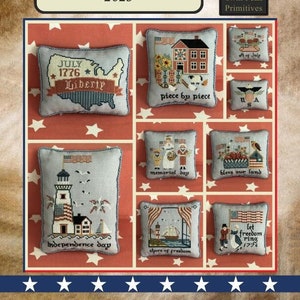 Counted Cross Stitch Pattern, Patriotic Smalls 2023, Pillow Ornaments, Americana, Twin Peak Primitives, PATTERN ONLY
