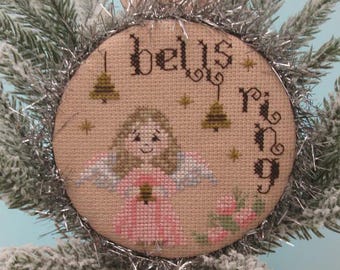 Counted Cross Stitch Pattern, Bells Ring Angel, Choir of Angel Series, Christmas Ornament, Religious, KiraLyn's Needlearts, PATTERN ONLY
