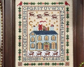 Cross Stitch Pattern, Visit from St. Nick, Christmas Decor, Reindeer, Collaboration, Kathy Barrick, Hello From Liz, PATTERN ONLY