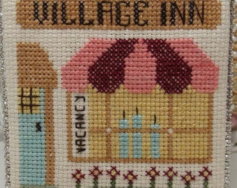 Counted Cross Stitch Pattern, Village Inn Block, Around the Block Series, Hotel, Village Decor, Flowers, KiraLyn's Needlearts, PATTERN ONLY