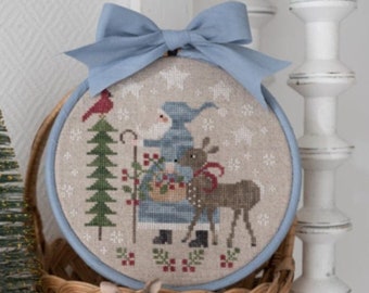 Counted Cross Stitch Pattern, Pluie d'etoiles, Rain of Stars, Snowflakes, Cardinal, Deer, Holly, Collection Tralala, Tralala, PATTERN ONLY