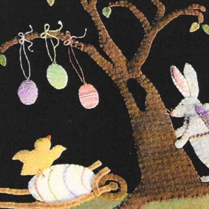 Wool Applique Pattern, Peeps and the Peeper, Wool Applique, Table Runner, Easter Decor, Spring Decor, Nutmeg Hare, Bunny, PATTERN ONLY
