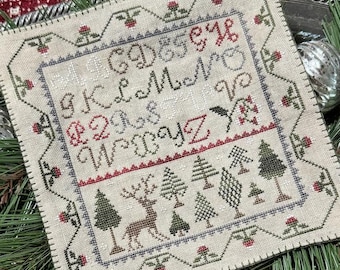 PRE-Order, Counted Cross Stitch Pattern, Oh, Deer, Christmas Decor, Pillow, Alphabet Sampler, Motifs, The Scarlett House, PATTERN ONLY