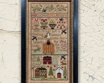 Counted Cross Stitch Pattern, Beauty Fades, Inspirational Sampler, Religious Sampler, Teresa Kogut, PATTERN ONLY