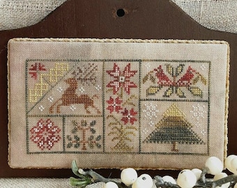 Counted Cross Stitch, Christmas Blocks, Christmas Decor, Primitive Decor, Reindeer, Cardinal, Threadwork Primitives, PATTERN ONLY