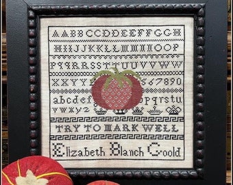 Counted Cross Stitch Pattern, Try to Mark Well, Adaptation Sampler, Alphabet Sampler, The Scarlett House, PATTERN ONLY