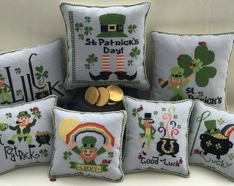 Counted Cross Stitch Pattern, St. Patrick's Day Smalls 2023, Pillow Ornaments, Bowl Fillers, Shamrocks, Twin Peak Primitives, PATTERN ONLY