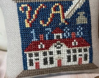 Counted Cross Stitch Pattern, Virginia State Spool, State Spool Series, Pillow Ornament, Bowl Filler, Crafty Bluebonnet, PATTERN ONLY