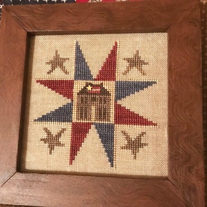 Cross Stitch Pattern, American Home, Patriotic Decor, Primitive Decor, Colonial Decor, Americana, Homespun Elegance, PATTERN ONLY