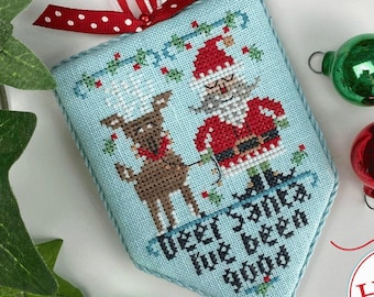 Counted Cross Stitch Pattern, Deer Santa, Secret Santa, Christmas Decor, Santa Claus, Ornament, Hands On Design, PATTERN ONLY