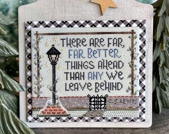 Counted Cross Stitch Pattern, Far Better Things, Life Quote, Home Decor, C.S Lewis Quote , Sweet Wing Studio, PATTERN ONLY