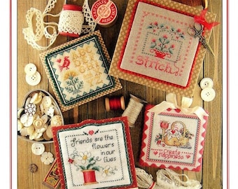 Counted Cross Stitch Pattern, Keepsakes, Book 2, Create Happiness, Friends, Sampler Bird, Keepsake Squares, Sue Hillis Designs, PATTERN ONLY