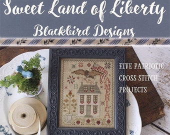 Softcover Book, Sweet Land of Liberty, Patriotic, Americana, French Country, Primitive Decor, Rustic Decor, Home Decor, Blackbird Designs