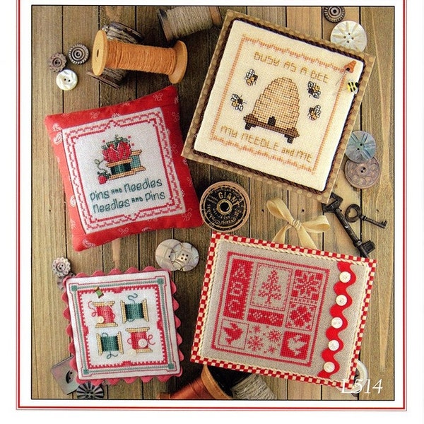 Counted Cross Stitch Pattern, Keepsakes, Book 3, Busy Bee, Pins & Needles, Spools, Keepsake Squares, Sue Hillis Designs, PATTERN ONLY