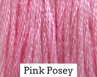 Classic Colorworks, Pink Posey, CCT-024, 5 YARD Skein, Hand Dyed Cotton, Embroidery Floss, Counted Cross Stitch, Punch Needle