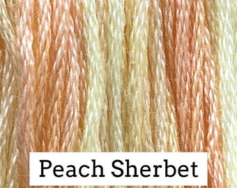 Classic Colorworks, Peach Sherbet, CCT-023, 5 YARD Skein, Hand Dyed Cotton, Embroidery Floss, Counted Cross Stitch, Hand Embroidery