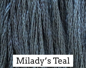 Classic Colorworks, Milady's Teal, CCT-150, 5 YARD Skein, Hand Dyed Cotton, Embroidery Floss, Counted Cross Stitch, Hand Embroidery Thread