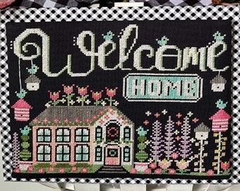 Counted Cross Stitch Pattern, Welcome Home: Spring, Spring Decor, Tulips, Birdhouses, Stitching with the Housewives, PATTERN ONLY