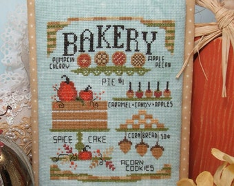 Counted Cross Stitch Pattern, Pumpkin Bakery, Autumn Bakery, Country Chic, Farmhouse Rustic, Cookies, KiraLyn's Needlearts, PATTERN ONLY