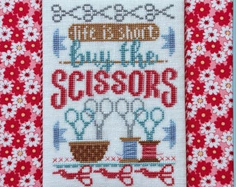 Counted Cross Stitch Pattern, Buy the Scissors, The Craft Room, Mini Series, Scissor Motifs, Spool Motifs, Hands on Design, PATTERN ONLY