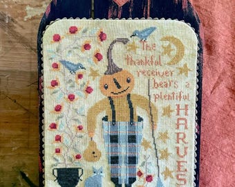 PRE-Order, Counted Cross Stitch Pattern, Thankful Receiver, Fall Decor, Thanksgiving, Harvest, Gourds, Cats, Teresa Kogut, PATTERN ONLY