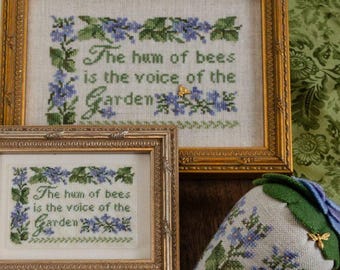 Counted Cross Stitch Pattern, Voice of the Garden, Mystery Reveal, Garden Decor, Berry Pinkeep, Erica Michaels, Pattern ONLY