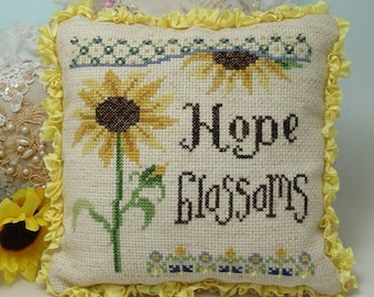 Counted Cross Stitch Pattern, Hope Blossoms, Fall Decor, Inspirational, Sunflowers, Carolyn Robbins, KiraLyn's Needlearts, PATTERN ONLY