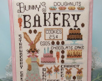 Counted Cross Stitch Pattern,  Bunny's Bakery, At the Bakery Series, Sweets, Carolyn Robbins, KiraLyns Needlearts, PATTERN ONLY