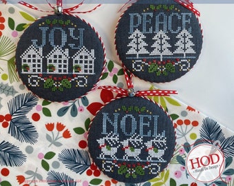 Cross Stitch Pattern, Oh Christmas Three, Christmas Decor, Christmas Ornaments, Farmhouse Country, Hands On Design, PATTERN ONLY